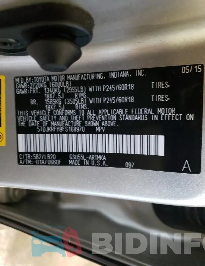 5TDJKRFH9FS168970 Photo# 13