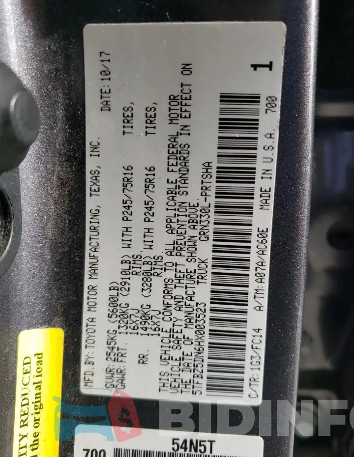 5TFBZ5DN6HX003523 Photo# 12