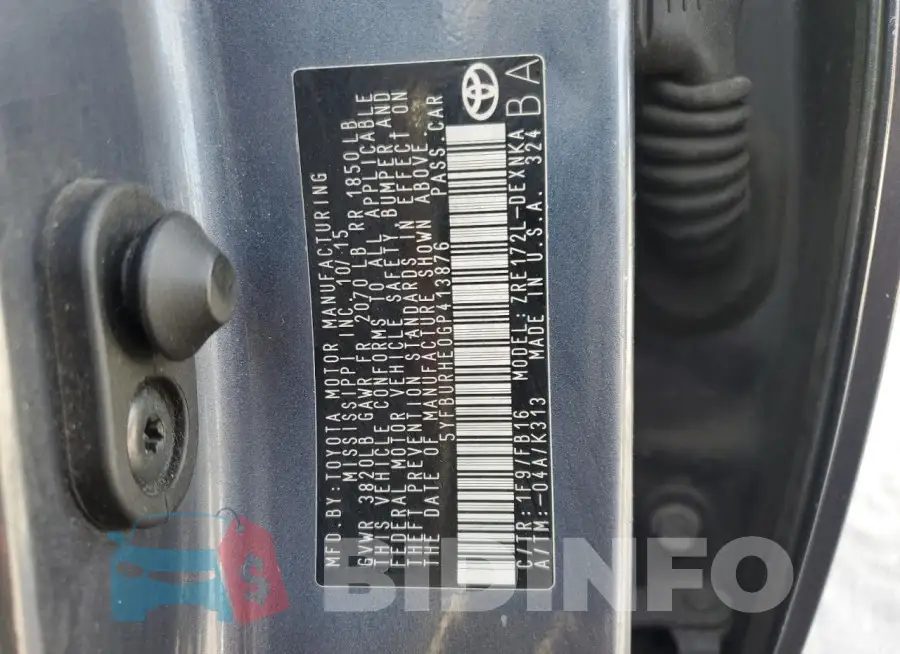 5YFBURHE0GP413876 Photo# 13