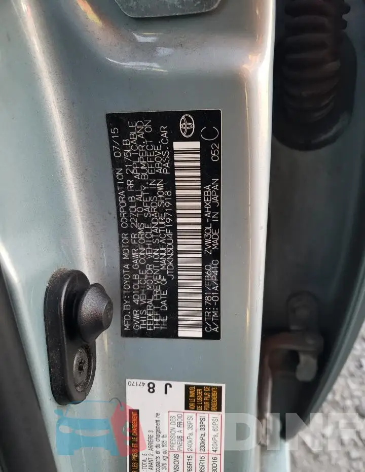 JTDKN3DU4F1971918 Photo# 12