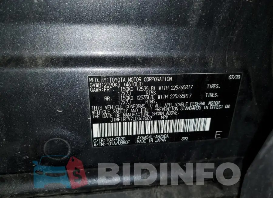 JTMF1RFV7LD067609 Photo# 14