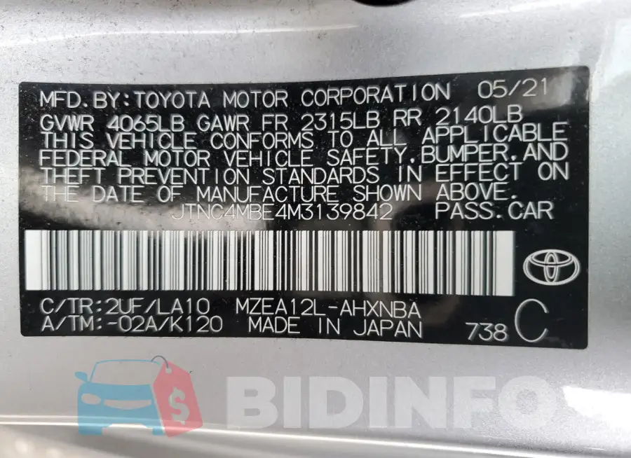 JTNC4MBE4M3139842 Photo# 12