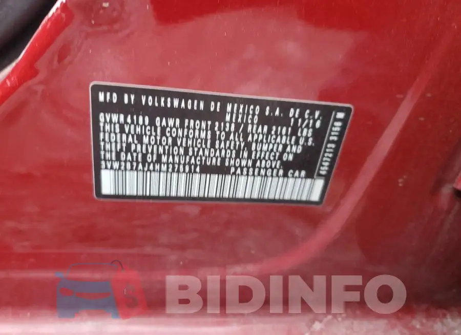 3VW2B7AJ4HM275914 Photo# 12
