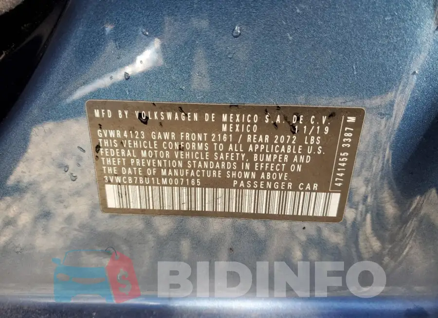 3VWCB7BU1LM007165 Photo# 12
