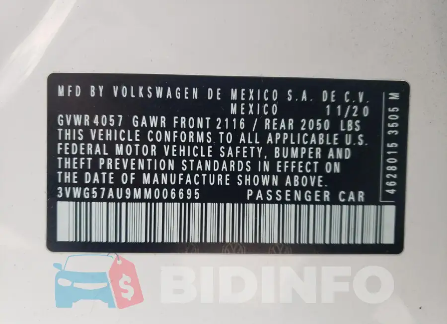 3VWG57AU9MM006695 Photo# 12