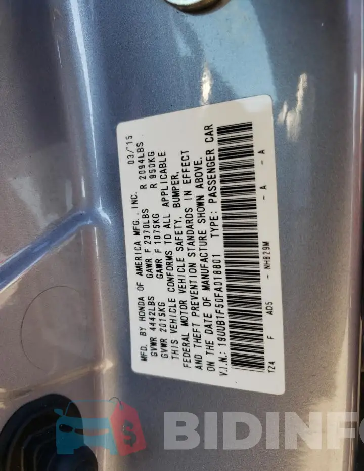 19UUB1F50FA018801 Photo# 12