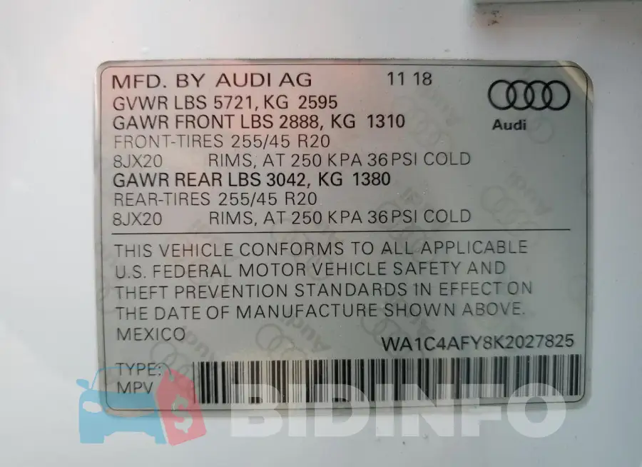 WA1C4AFY8K2027825 Photo# 14