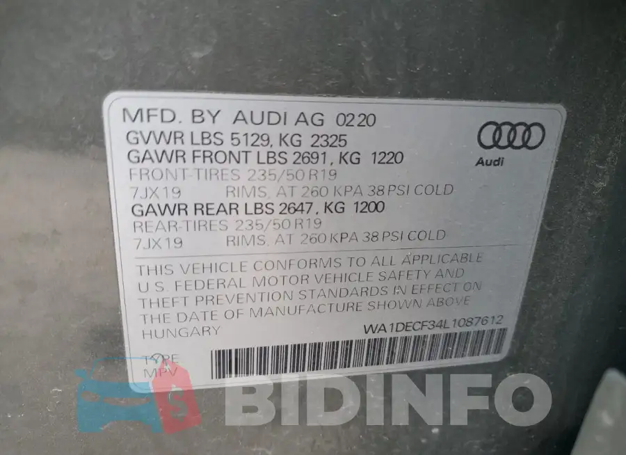 WA1DECF34L1087612 Photo# 13