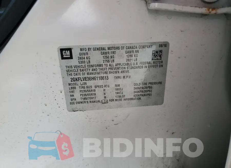 2GKFLVE36H6118613 Photo# 13