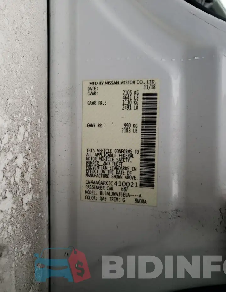 1N4AA6APXJC410021 Photo# 13