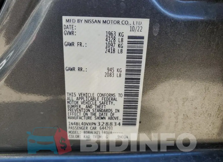 1N4BL4DVXPN328834 Photo# 13