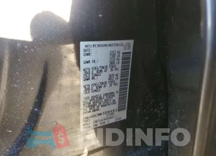 1N6AA1EC3MN509483 Photo# 13
