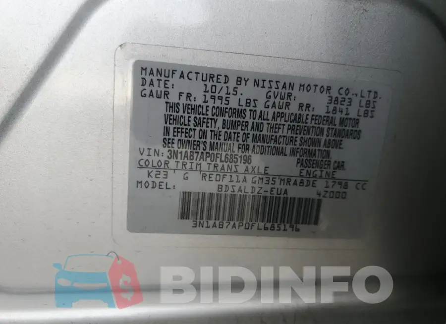 3N1AB7AP0FL685196 Photo# 12