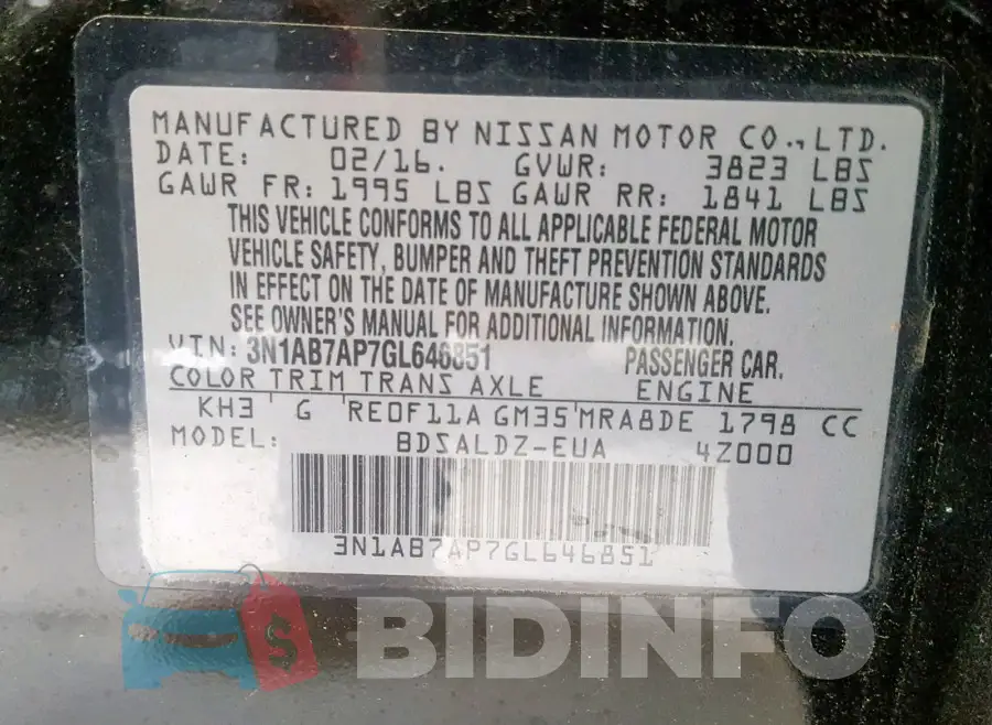 3N1AB7AP7GL646851 Photo# 10