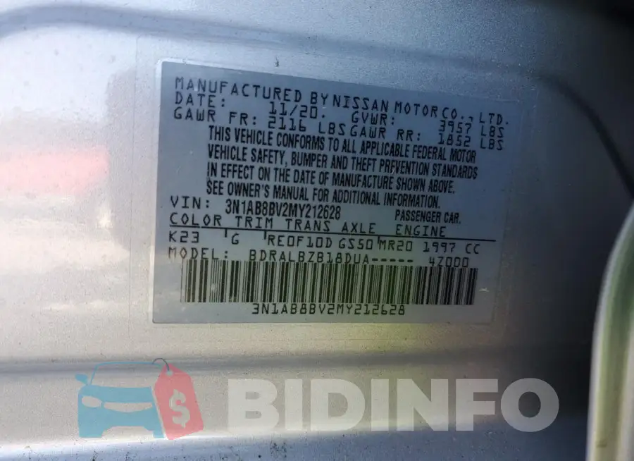 3N1AB8BV2MY212628 Photo# 12
