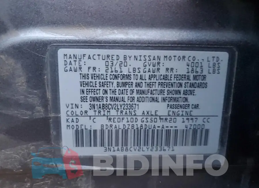 3N1AB8CV2LY233671 Photo# 13