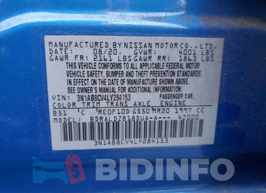 3N1AB8CV4LY284153 Photo# 12