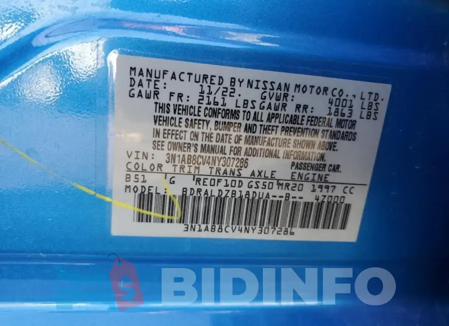 3N1AB8CV4NY307286 Photo# 12
