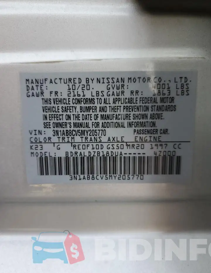 3N1AB8CV5MY205770 Photo# 12