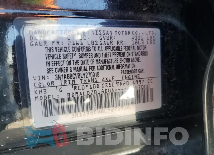 3N1AB8CV8LY270918 Photo# 12