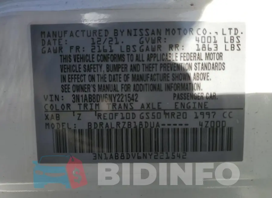 3N1AB8DV6NY221542 Photo# 12
