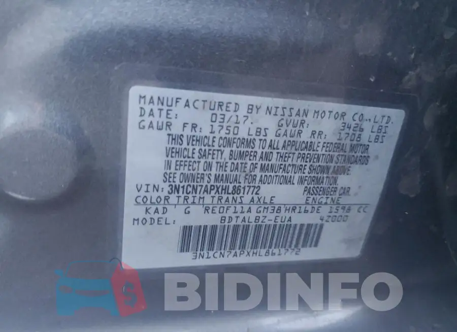 3N1CN7APXHL861772 Photo# 12