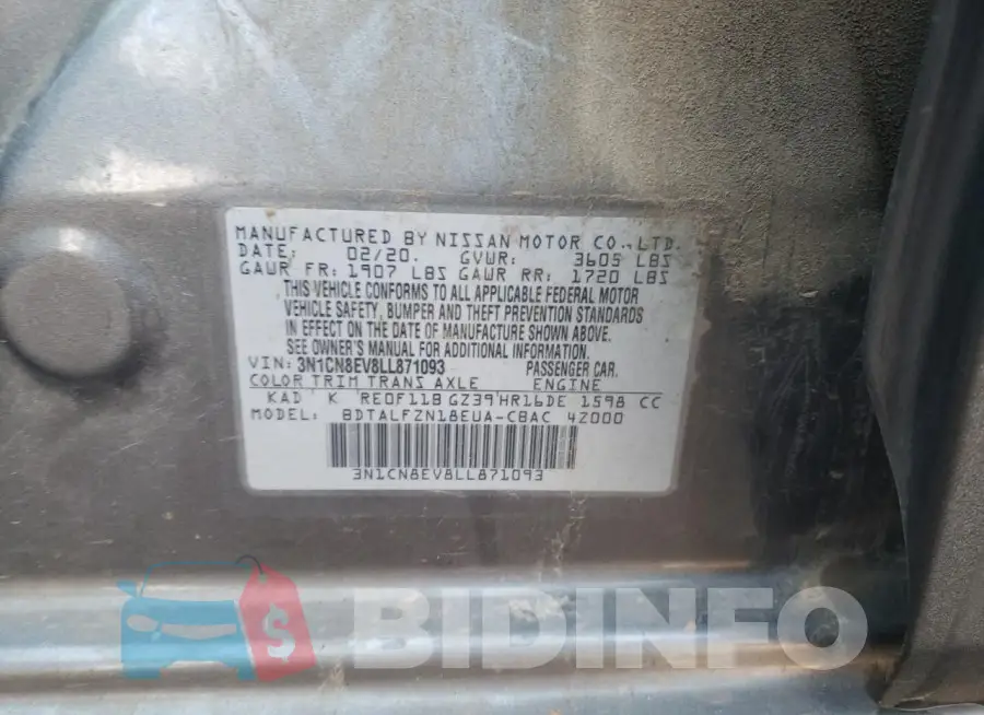 3N1CN8EV8LL871093 Photo# 12