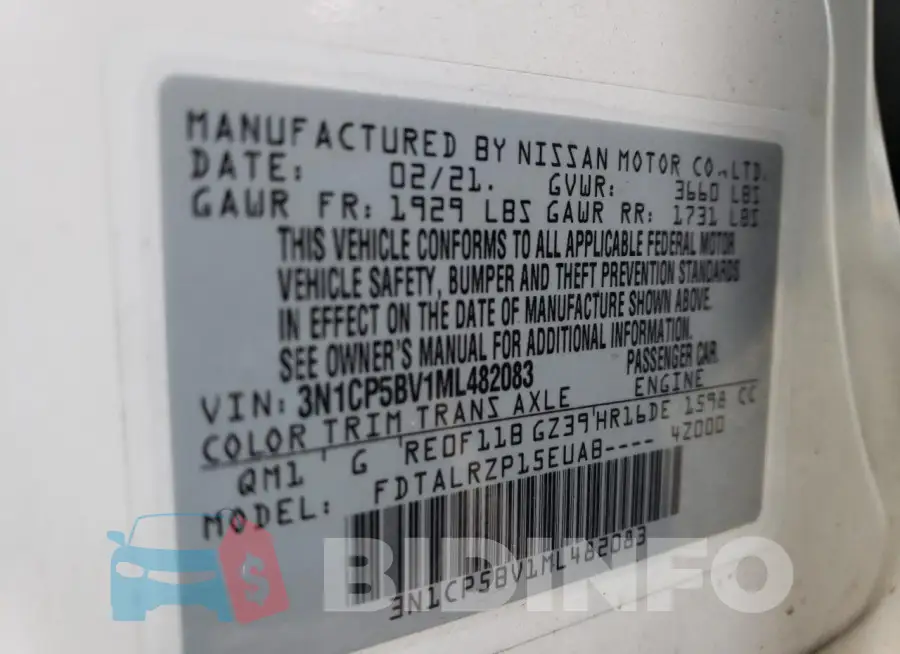 3N1CP5BV1ML482083 Photo# 12