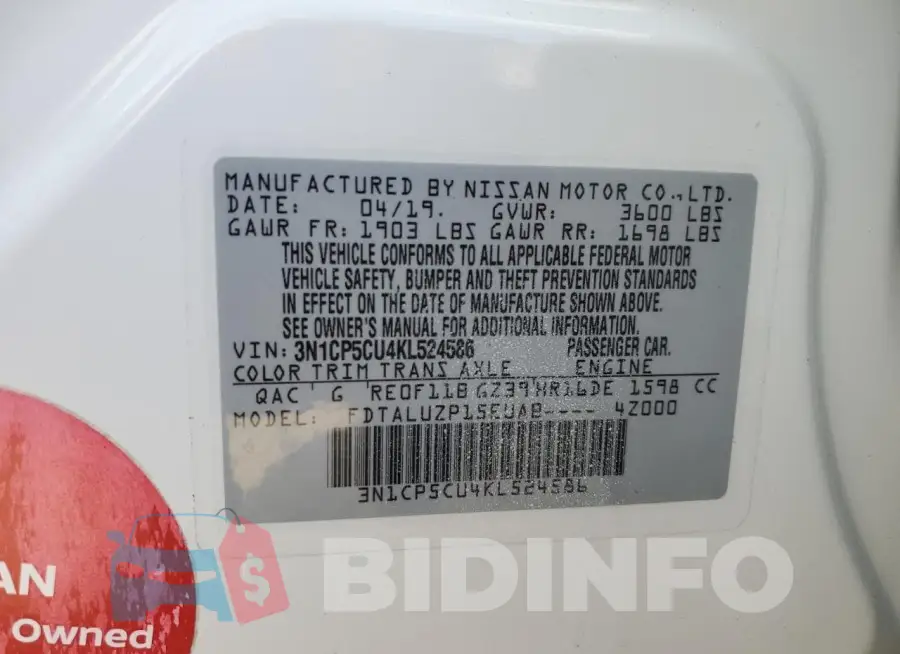 3N1CP5CU4KL524586 Photo# 14