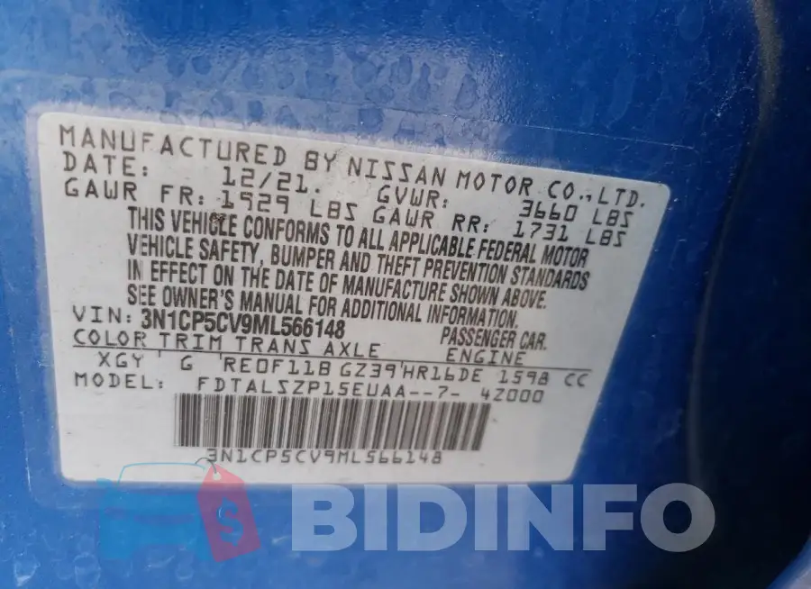 3N1CP5CV9ML566148 Photo# 12
