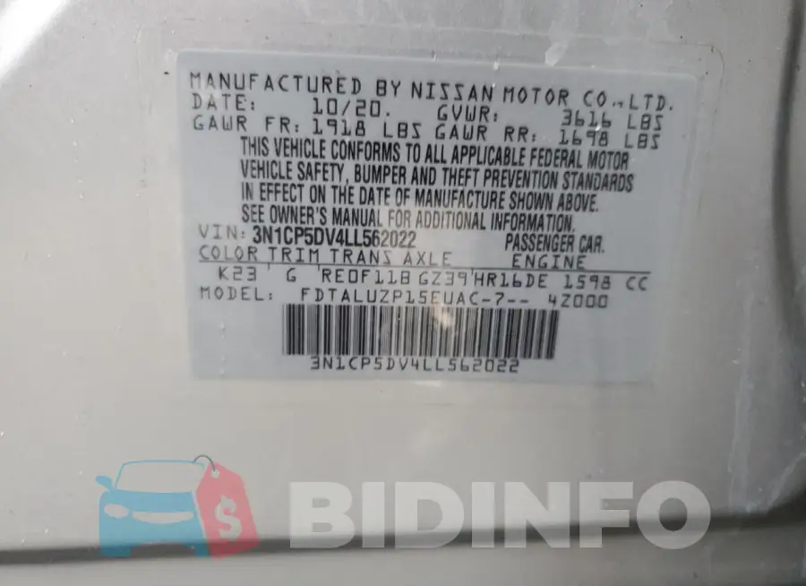 3N1CP5DV4LL562022 Photo# 12