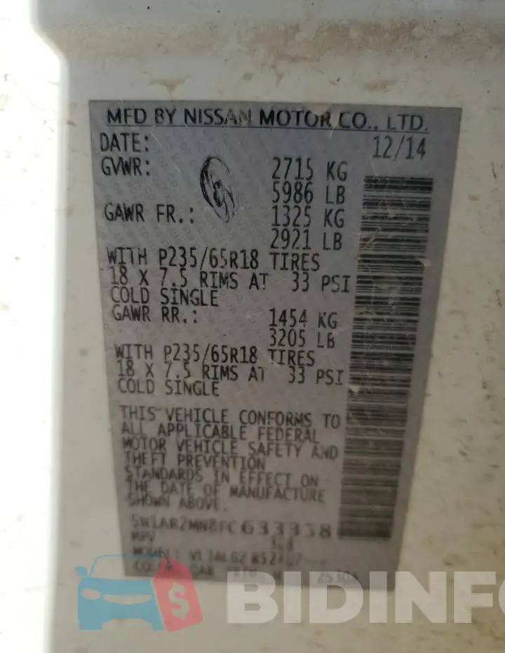 5N1AR2MN8FC633358 Photo# 12