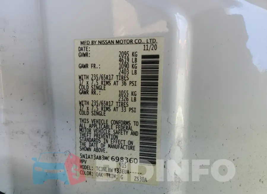 5N1AT3AB3MC698360 Photo# 12