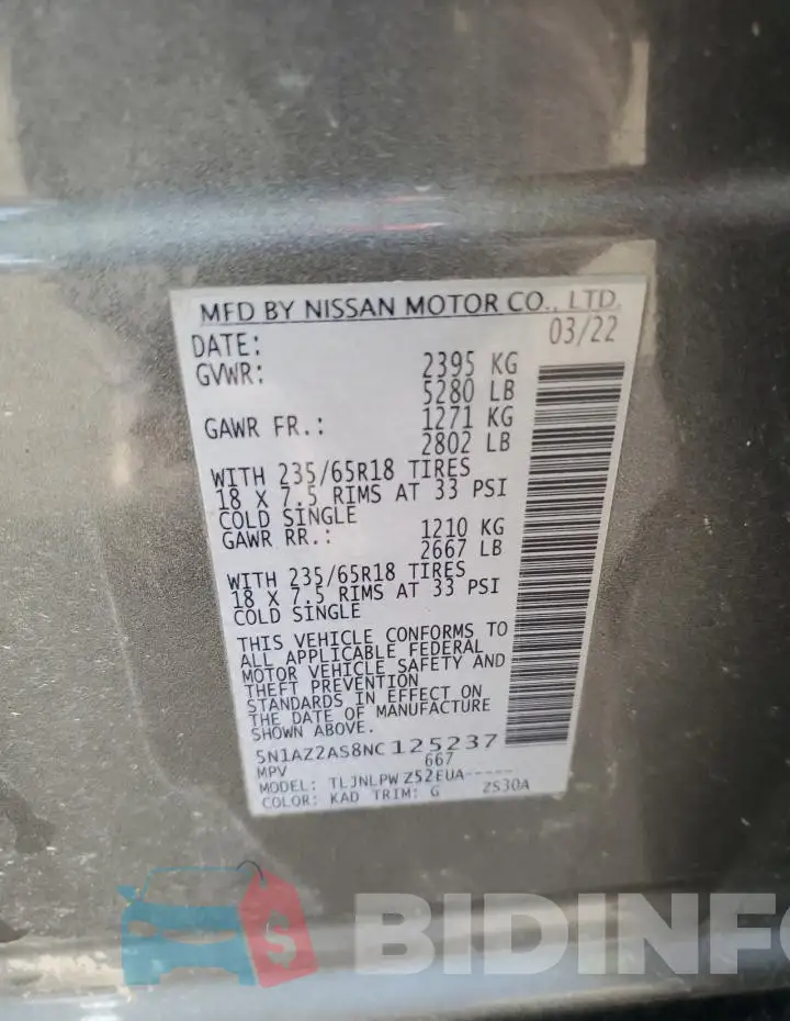 5N1AZ2AS8NC125237 Photo# 13