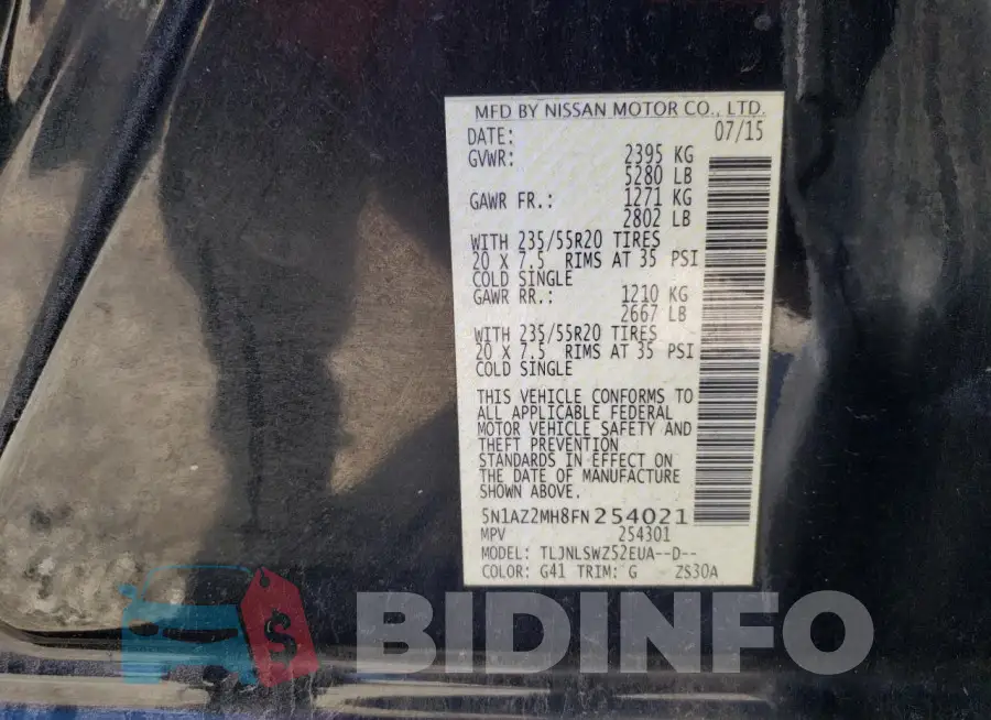 5N1AZ2MH8FN254021 Photo# 13