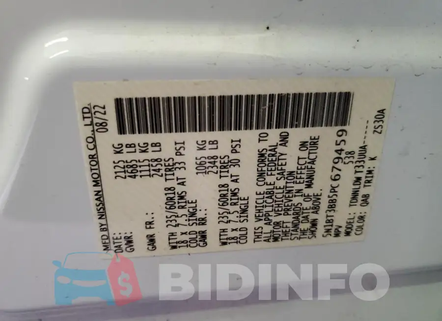 5N1BT3BB5PC679459 Photo# 12