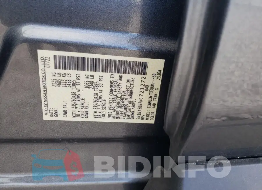 5N1BT3BB7NC721272 Photo# 12
