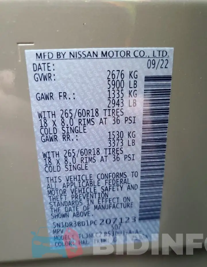 5N1DR3BD1PC207123 Photo# 12