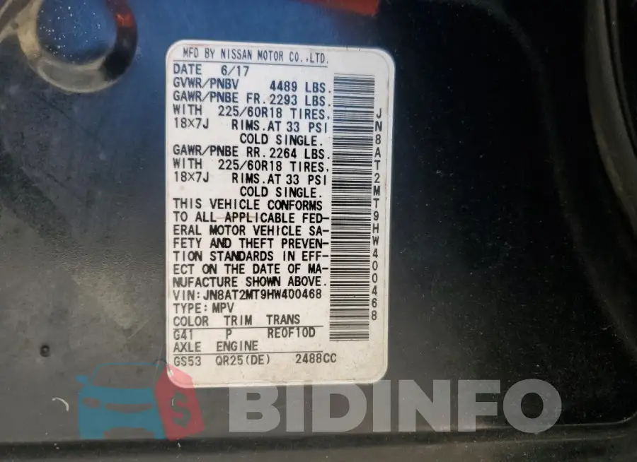 JN8AT2MT9HW400468 Photo# 13