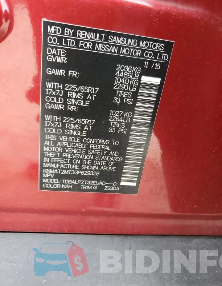 KNMAT2MT3GP629328 Photo# 13