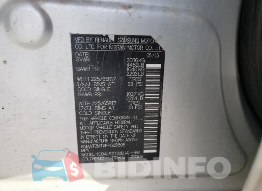 KNMAT2MTXFP565805 Photo# 13