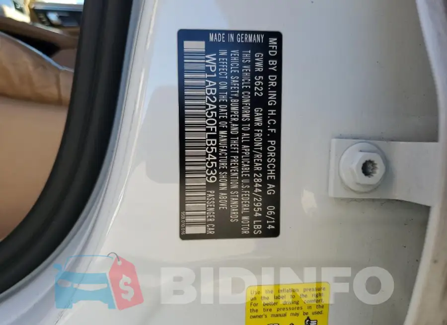 WP1AB2A50FLB54539 Photo# 12