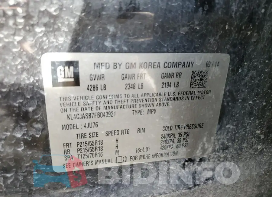 KL4CJASB7FB043921 Photo# 12