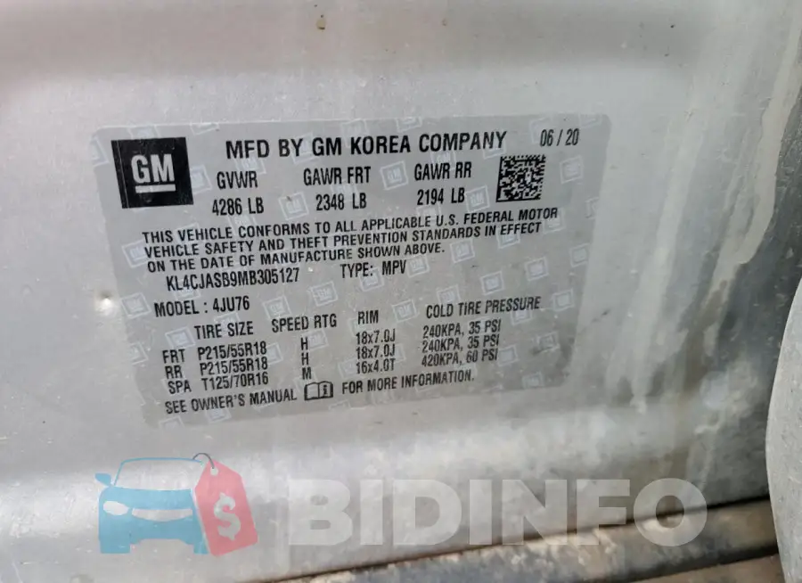 KL4CJASB9MB305127 Photo# 12