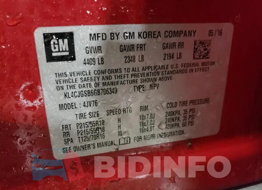 KL4CJGSB6GB706349 Photo# 12