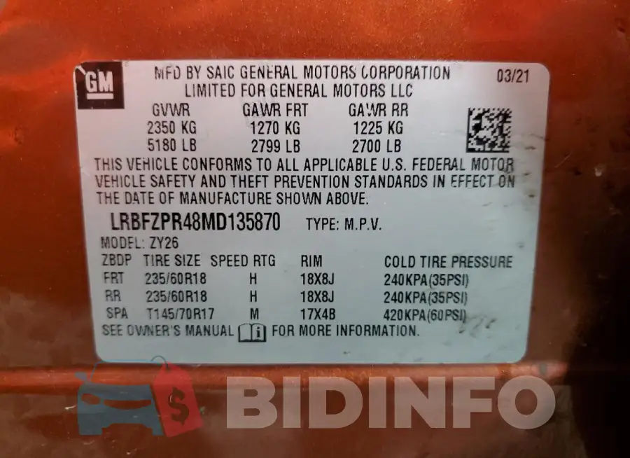 LRBFZPR48MD135870 Photo# 13