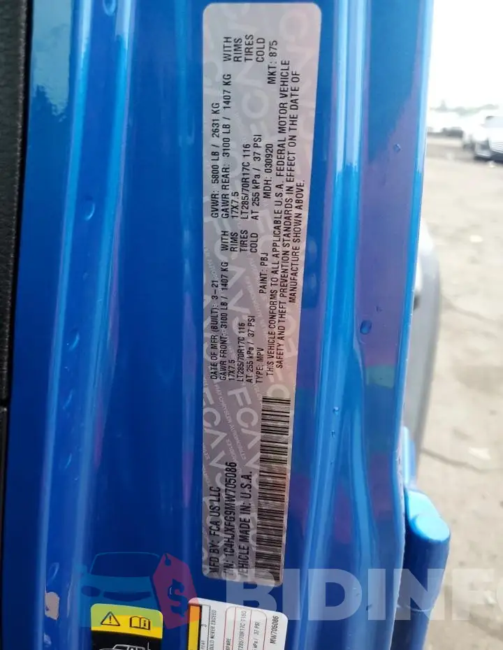 1C4HJXFG9MW705086 Photo# 13
