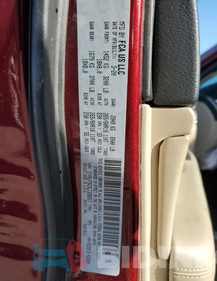 1C4RJFBG3LC338917 Photo# 14