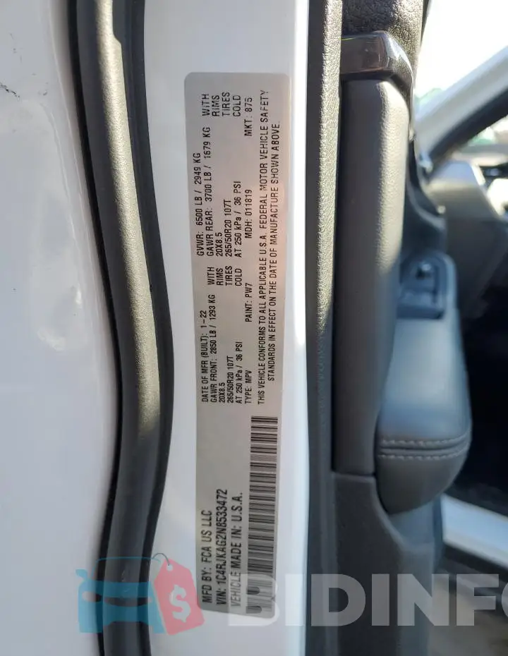 1C4RJKAG2N8533472 Photo# 12