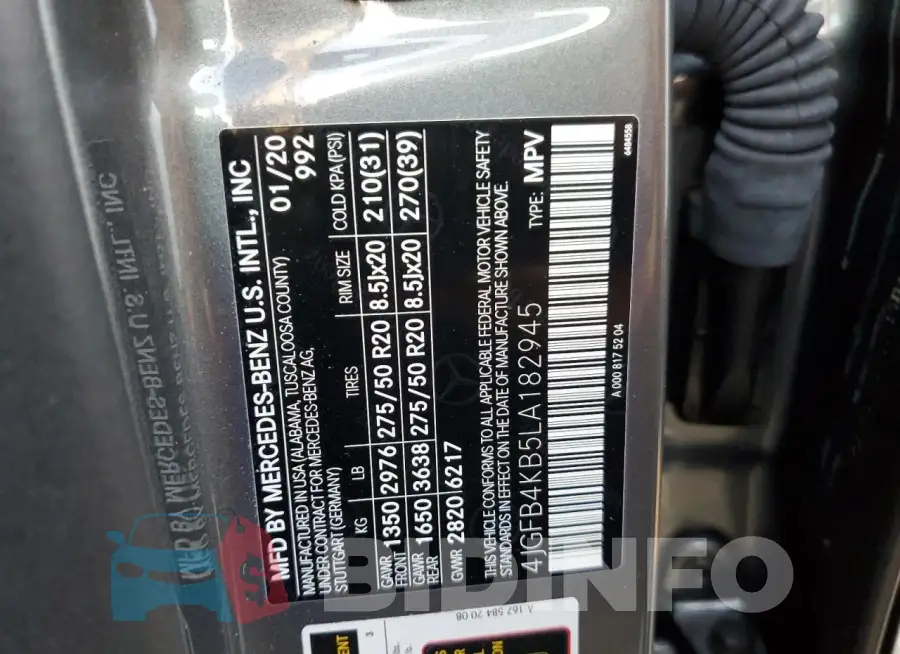 4JGFB4KB5LA182945 Photo# 13